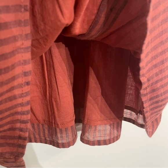 NWT Evereve Cami Sundry Tank Stripe Summer 100% Cotton Tank M Brick Terra Cotta - Picture 6 of 7